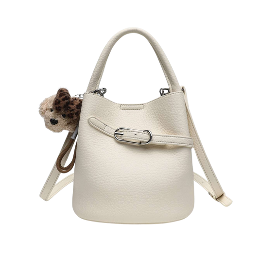 Kleine Echtleder Handtasche - Bucket Bag Damen mit Schulterriemen