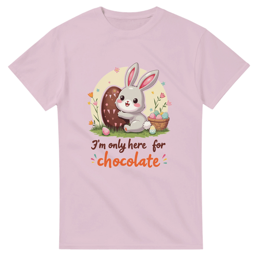Lustiges Oster - T-Shirt "I'm only here for chocolate" - Bagsandlove Pink S T-Shirt
