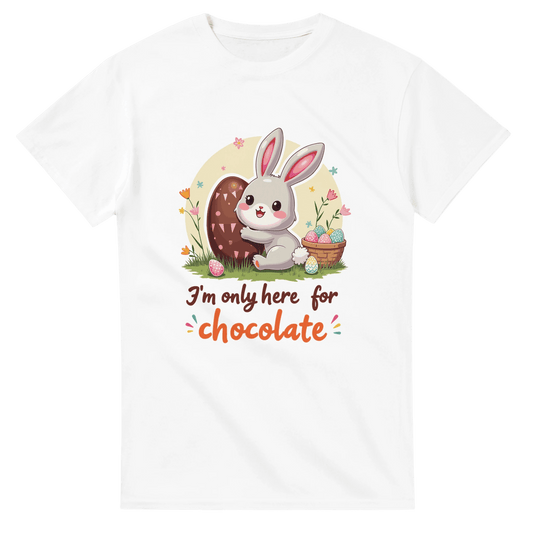 Lustiges Oster - T-Shirt "I'm only here for chocolate" - Bagsandlove Weiß S T-Shirt