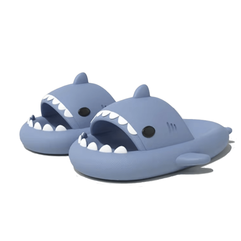 Stylische Hai Love Flip Flops – Coole Badeschuhe für den Sommer - Bagsandlove Blau 36 - 37 Badeschuh