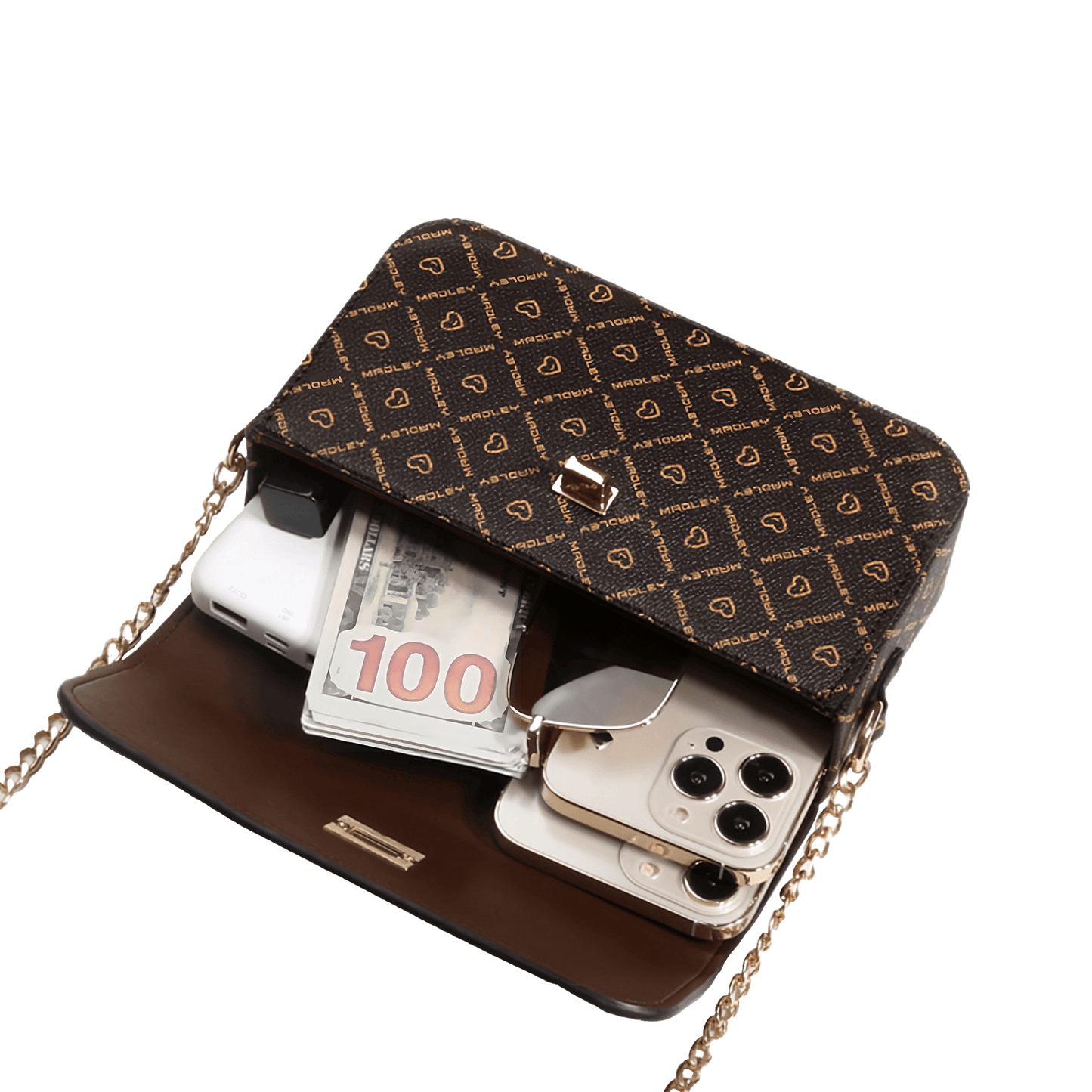 "Compact Night" die Abend-Clutch - Bagsandlove Beige Tasche