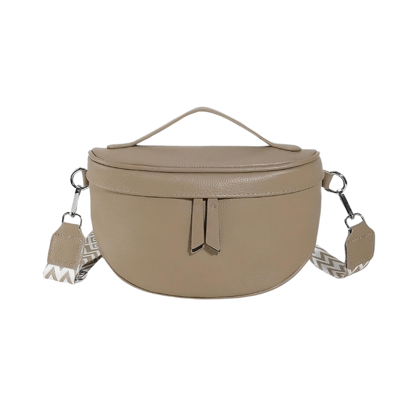 Damen Echtleder Bauchtasche - Brusttasche Phone Pocket 4 - Bagsandlove Beige Tasche
