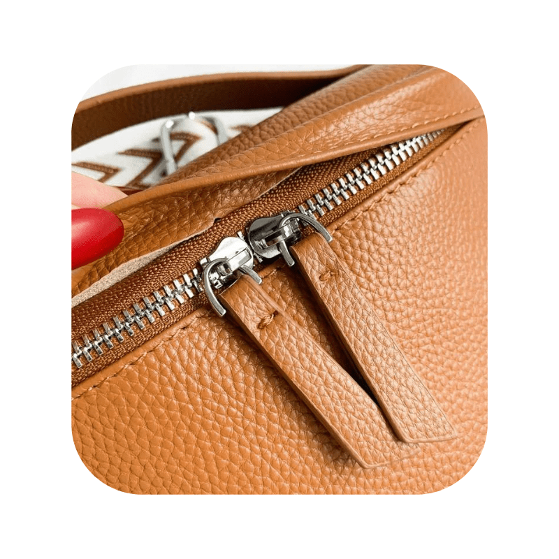 Damen Echtleder Bauchtasche - Brusttasche Phone Pocket 4 - Bagsandlove Braun Tasche
