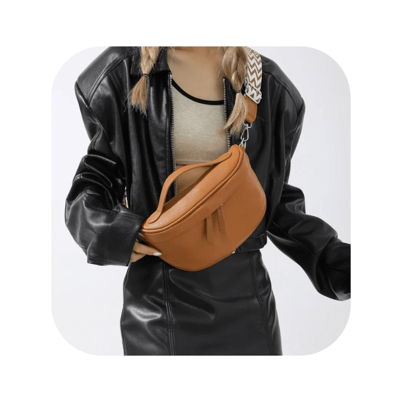 Damen Echtleder Bauchtasche - Brusttasche Phone Pocket 4 - Bagsandlove Schwarz Tasche