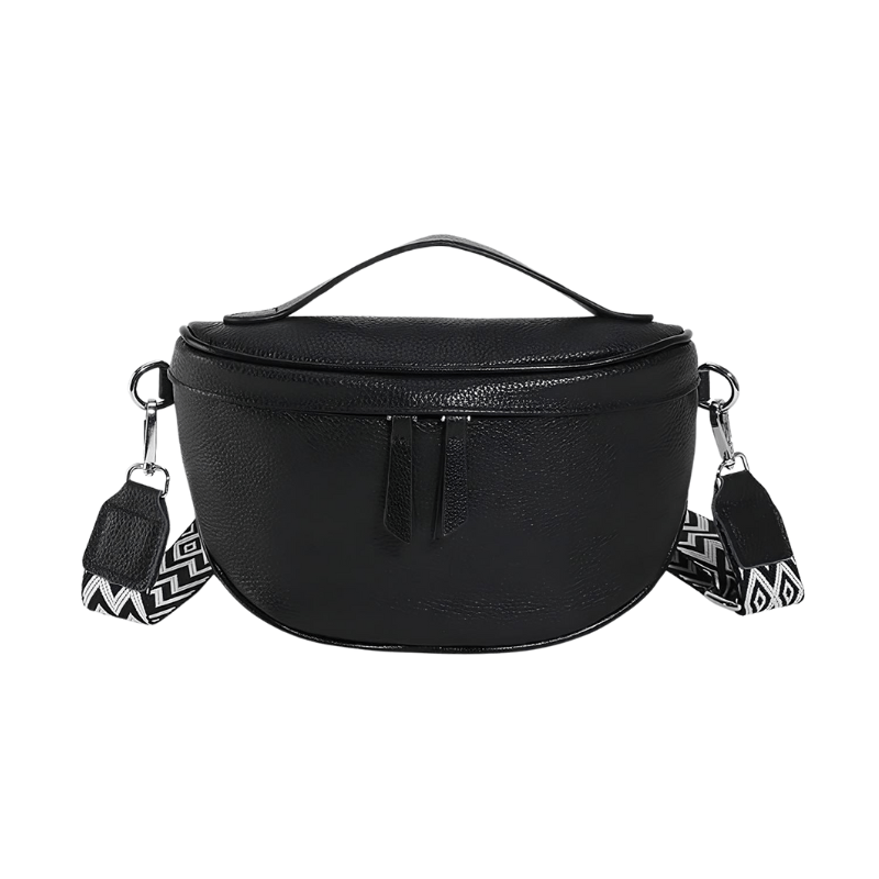 Damen Echtleder Bauchtasche - Brusttasche Phone Pocket 4 - Bagsandlove Schwarz Tasche
