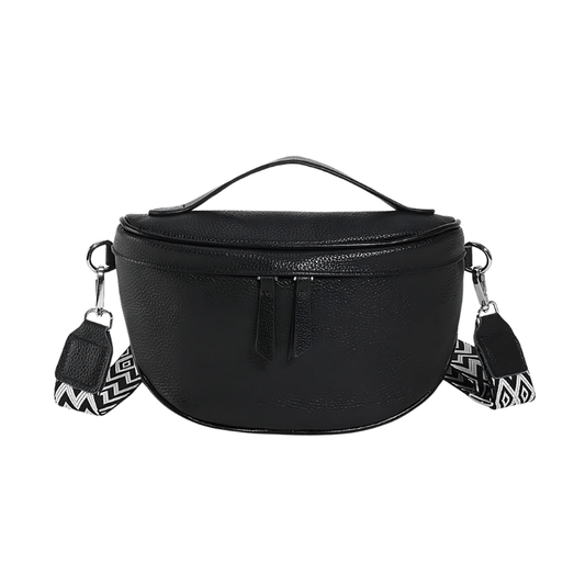 Damen Echtleder Bauchtasche - Brusttasche Phone Pocket 4 - Bagsandlove Schwarz Tasche