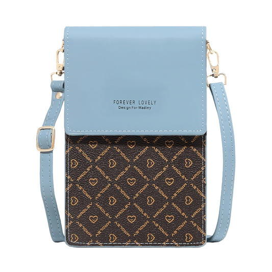 "Double Space" die premium Umhänge-Clutch - Bagsandlove Himmelblau Tasche