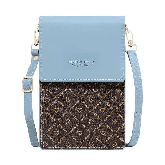 "Double Space" die premium Umhänge-Clutch - Bagsandlove Himmelblau Tasche