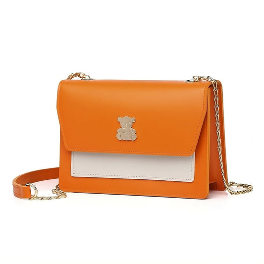 "Lucky Bear" - kleine süße Umhängetasche mit Teddybär - Bagsandlove Orange Tasche
