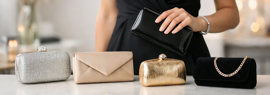 Welche Clutch passt zu schwarzem Kleid?