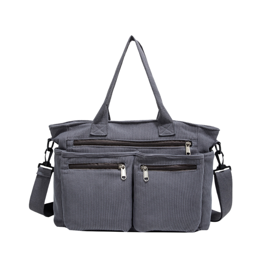 Cord Shopper Damen | Große Alltagstasche mit vielen Fächern  