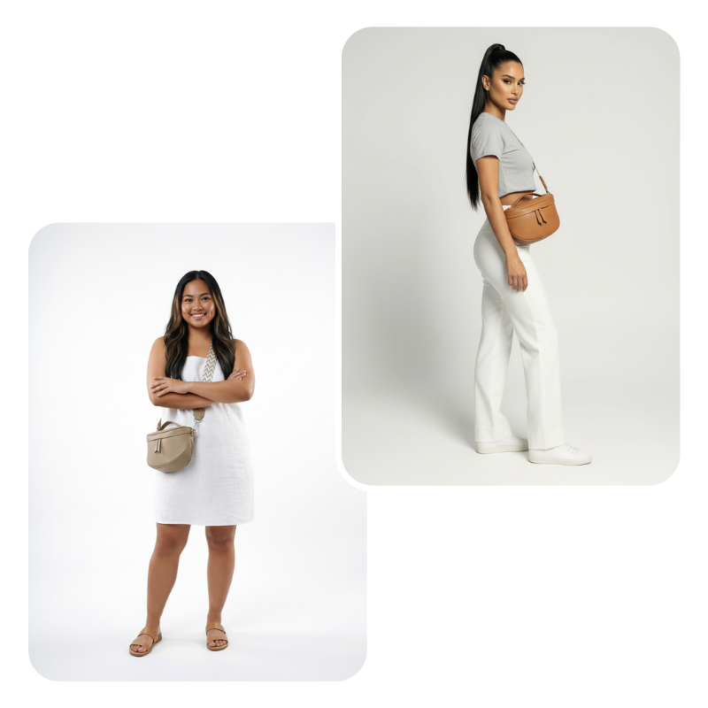 Premium Echtleder Bauchtasche & Crossbody Tasche Damen