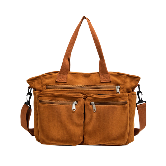 Cord Shopper Damen | Große Alltagstasche mit vielen Fächern  
