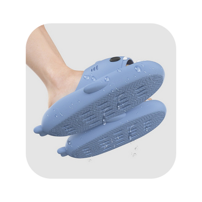 Stylische Badeschuhe Hai Love - Flip Flops mit Haifischdesign