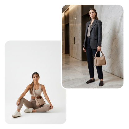 Zeitlose Premium Echtleder Handtasche & Crossbody für Damen