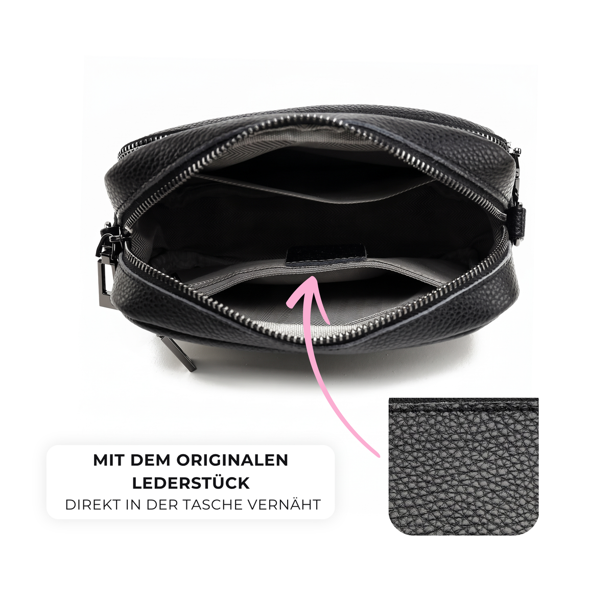 Praktische Echtleder Umhängetasche Phone Pocket 3  Tasche -  Bagsandlove