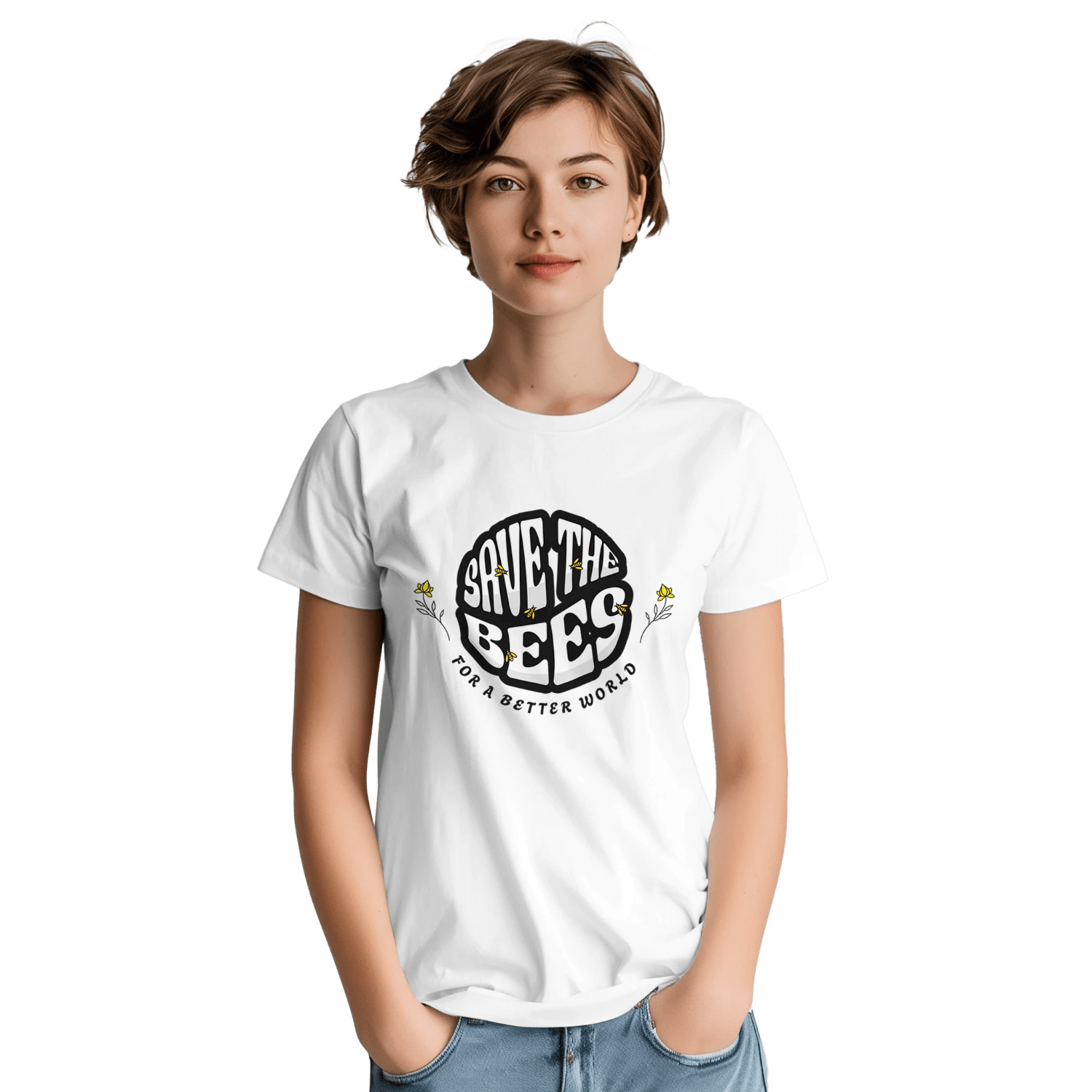 Rette die Bienen "Save the Bees" T-Shirt - Bagsandlove S Weiß T-Shirt
