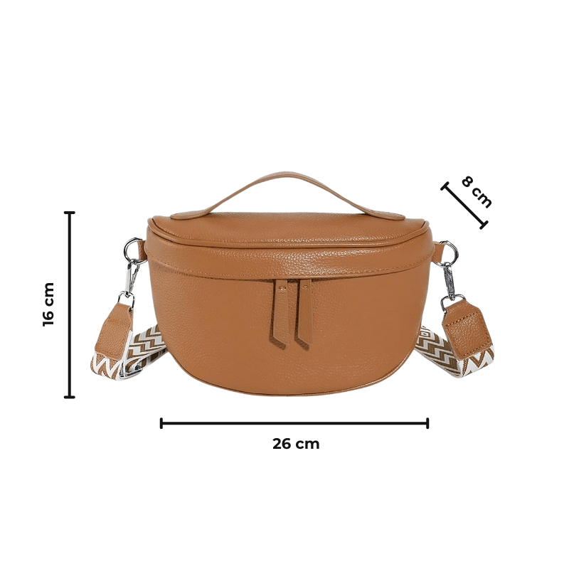 Damen Echtleder Bauchtasche - Brusttasche Phone Pocket 4 - Bagsandlove Braun Tasche