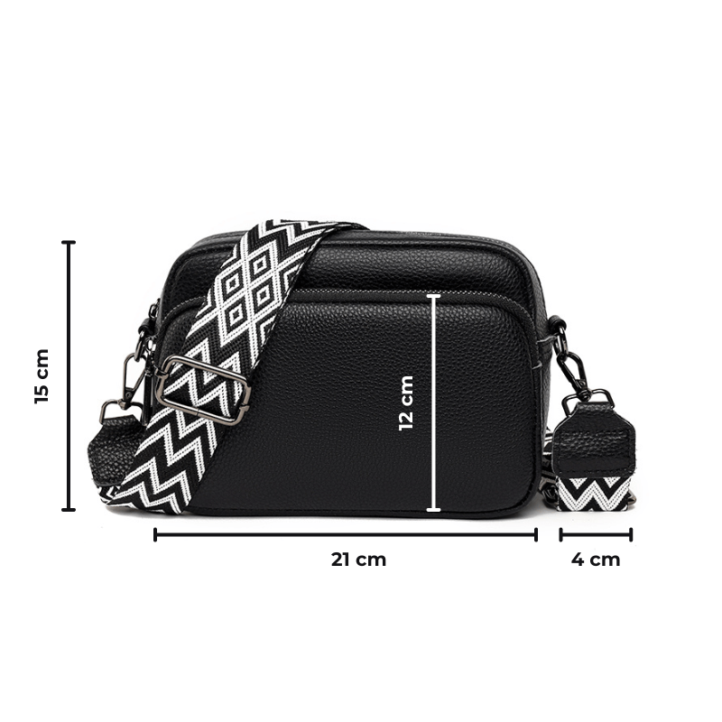 Vielseitige Echtleder Umhängetasche Phone Pocket 3 - Bagsandlove Schwarz Tasche Maße